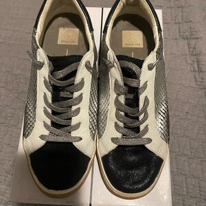 Dolce Vita Black and Silver Textured Sneakers